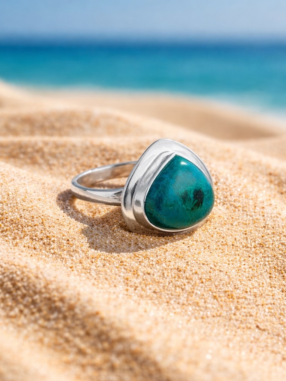 Azurite Chrysocolla Ring - Picture 9 of 15